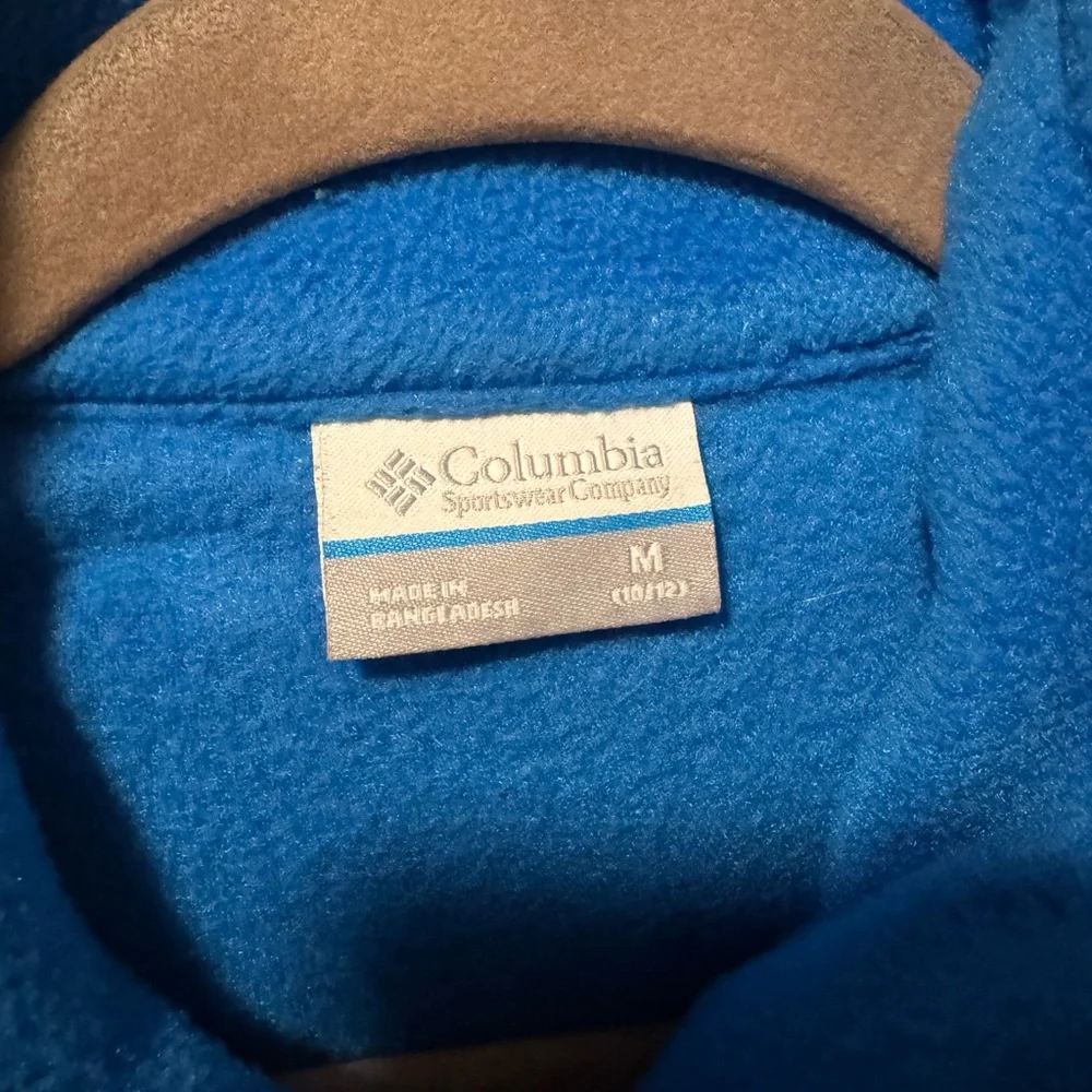 Columbia Blue Full Zip Fleece Jacket –Kids Size 10/12 (Medium) – Good Condition